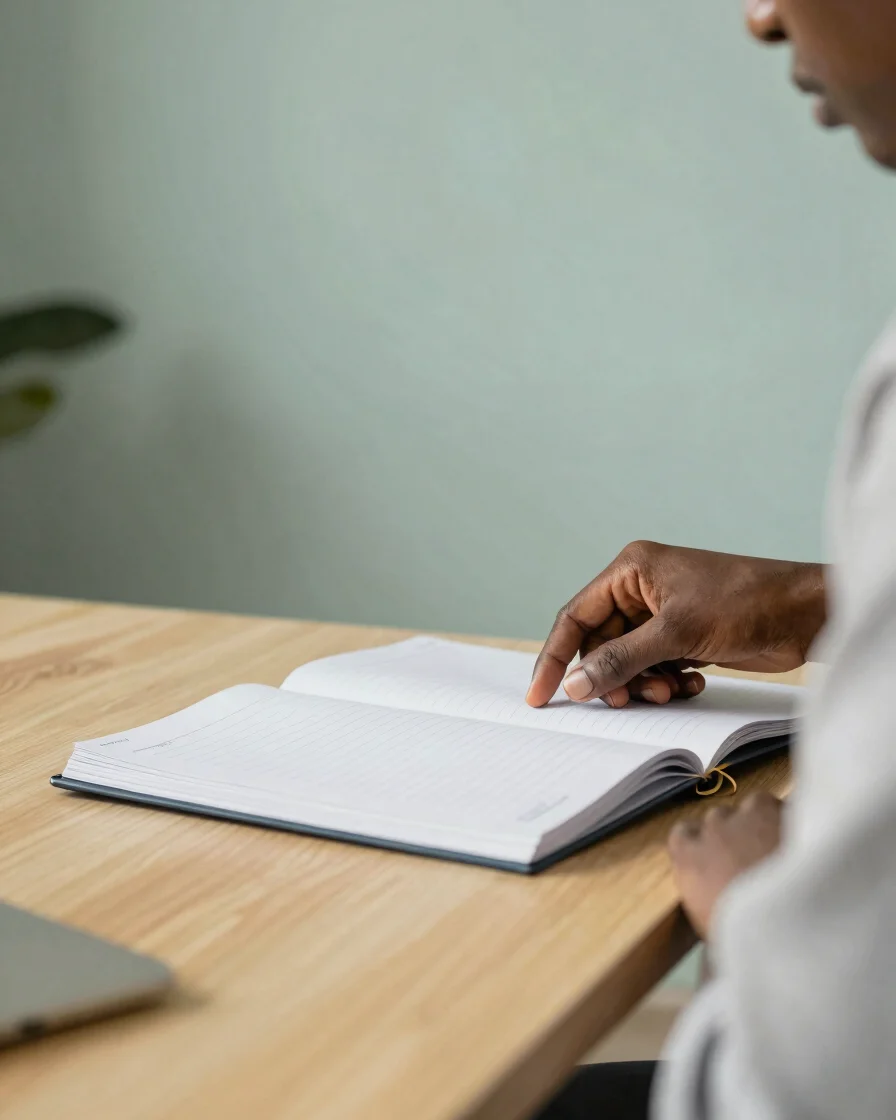 Scène sobre de préparation de documents dans un intérieur contemp